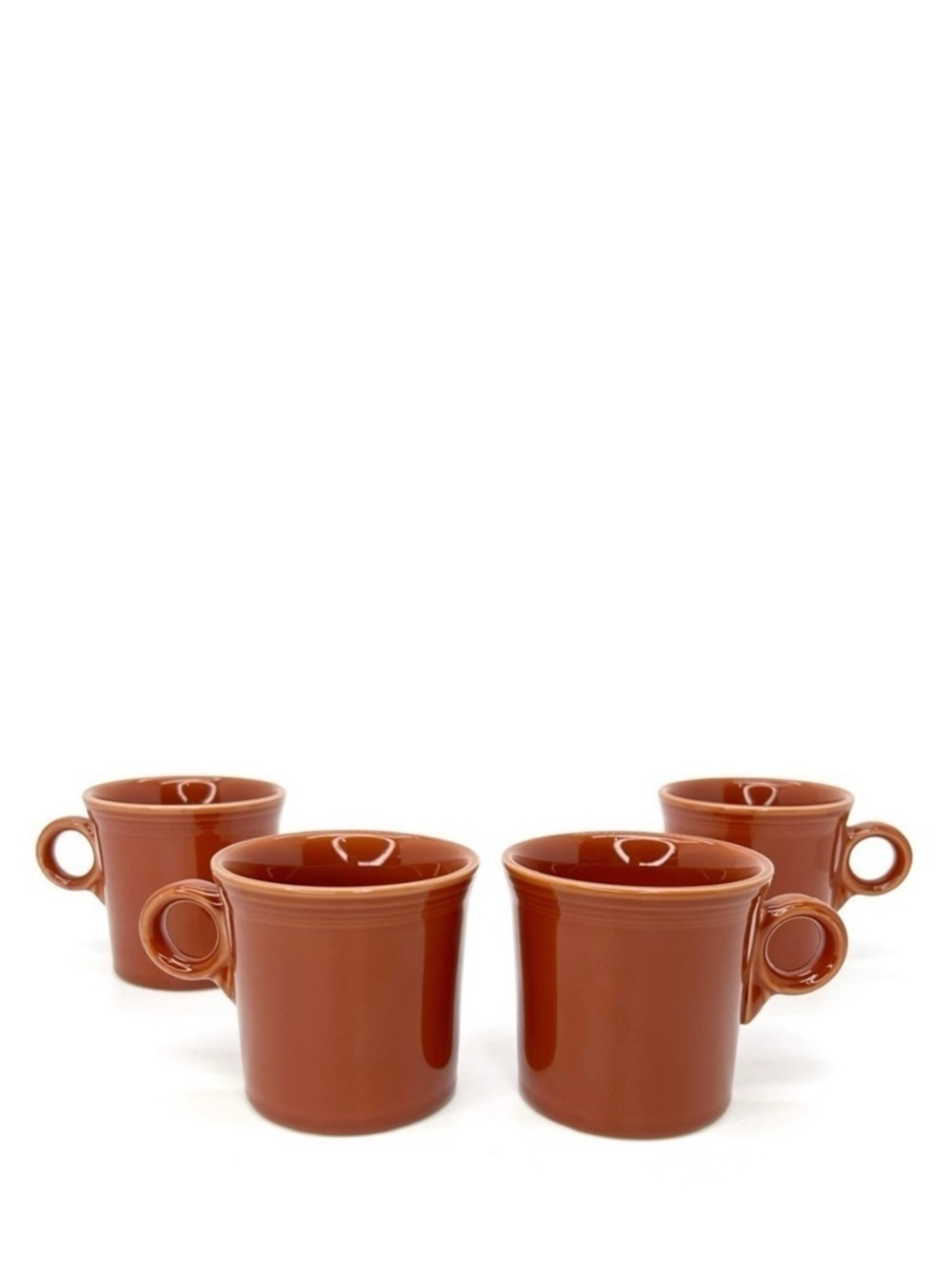 Fiestaware Set of 4 Paprika Coffee Mugs Ring Handle Fiesta Ware Cups Retired
